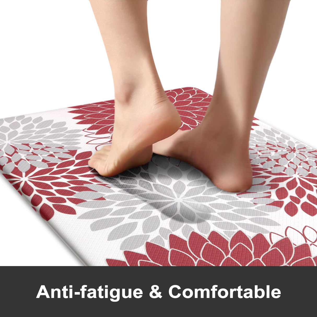 Anti Fatigue Kitchen Mats for Floor 2PCS,17"x47"+17"x29" Farmhouse Kitchen Rugs Non Slip Rubber Backing,Waterproof Cushioned Standing Mat for Collive