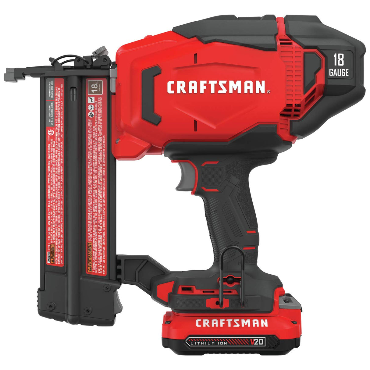 CRAFTSMAN V20 Cordless Brad Nailer Kit, 18GA (CMCN618C1) Craftsman
