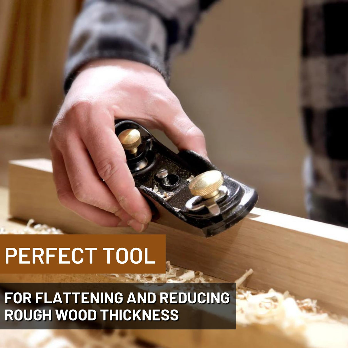 EXXO Adjustable Block Plane - Precision Woodworking Tools For Professional Wood Workers & Home Improvement | Deep Cutting Adjustable Hand Planer Tool EXXO