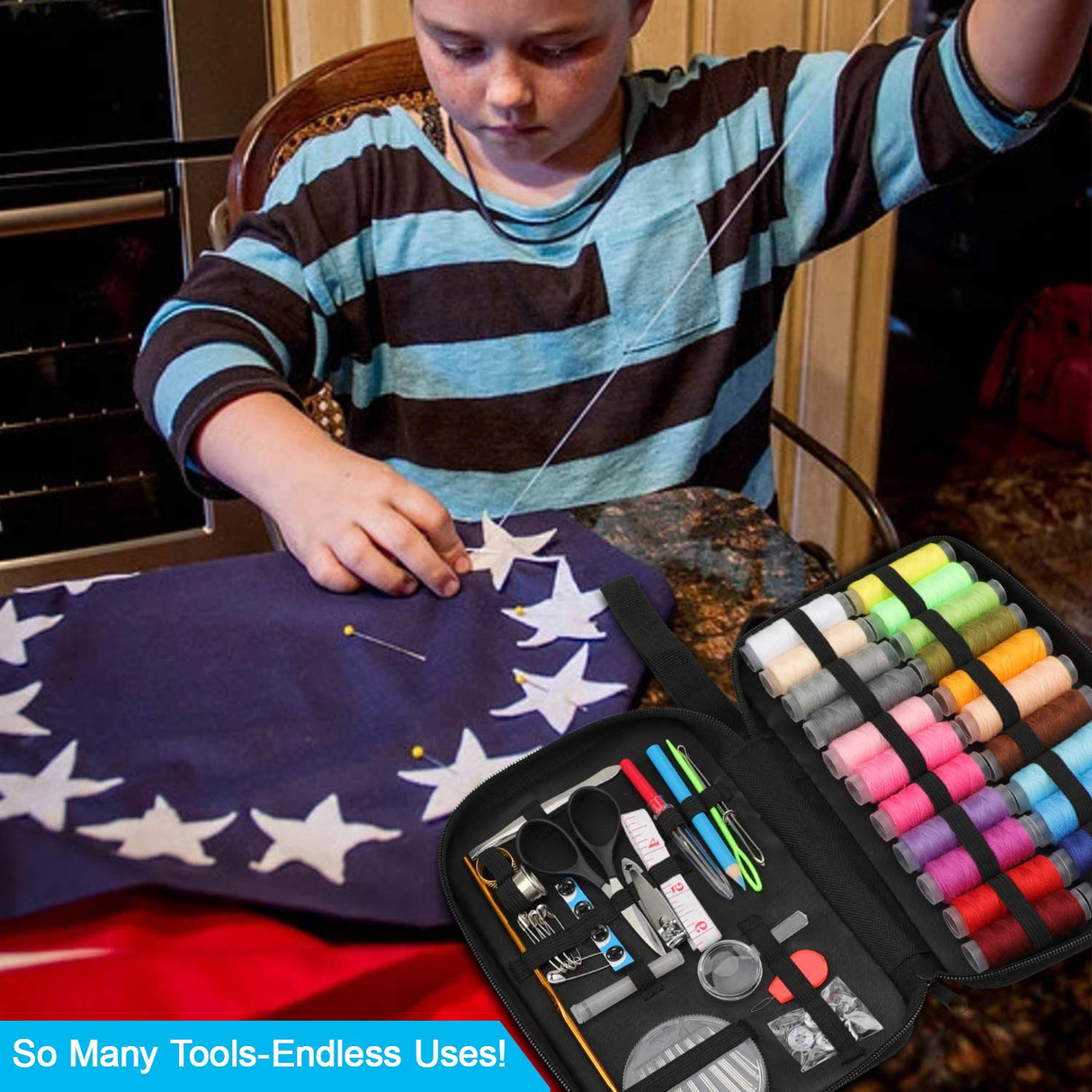 Marcoon Sewing KIT, DIY Sewing Supplies with Sewing Accessories, Portable Mini Sewing Kit for Beginner, Traveller and Emergency Clothing Fixes, with Marcoon