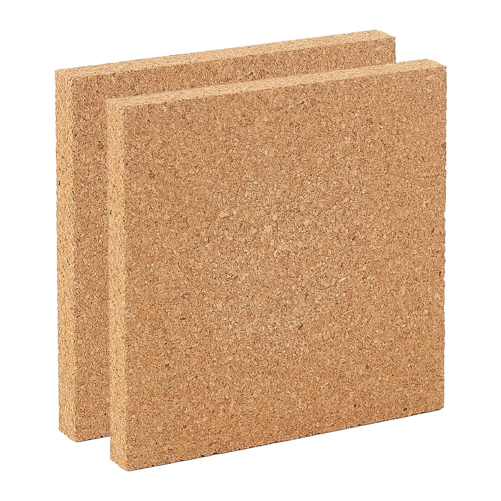 OLYCRAFT 2PCS Square Bulletin Boards 6 x 6 inch Non Self-Adhesive Wood Cork Board 0.6 inch Thick Square Cork Board Cork Tiles for Wall Decoration, OLYCRAFT