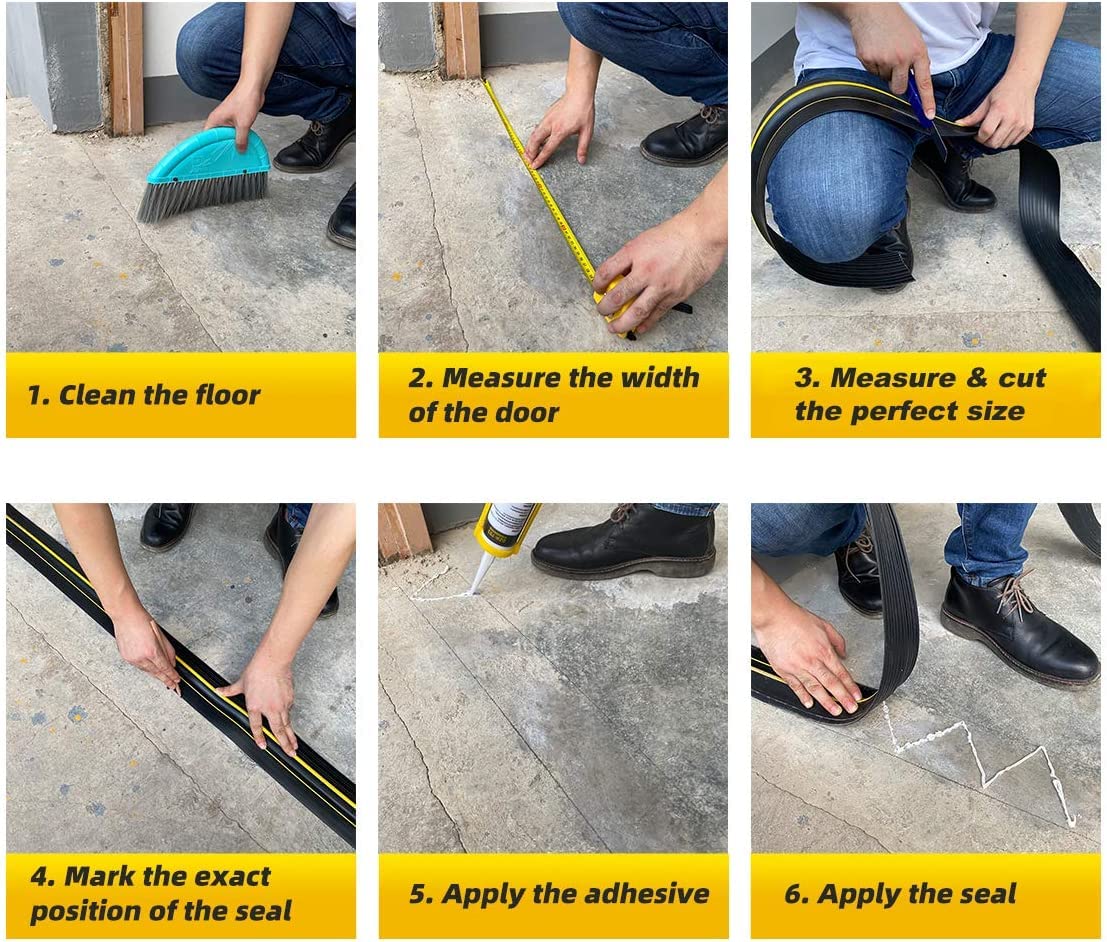 Jin&Bao Universal Garage Door Threshold Seal Strip 20FT Kit, Bottom Waterproof Rubber Weather Stripping Replacement(Blue) Jin&Bao