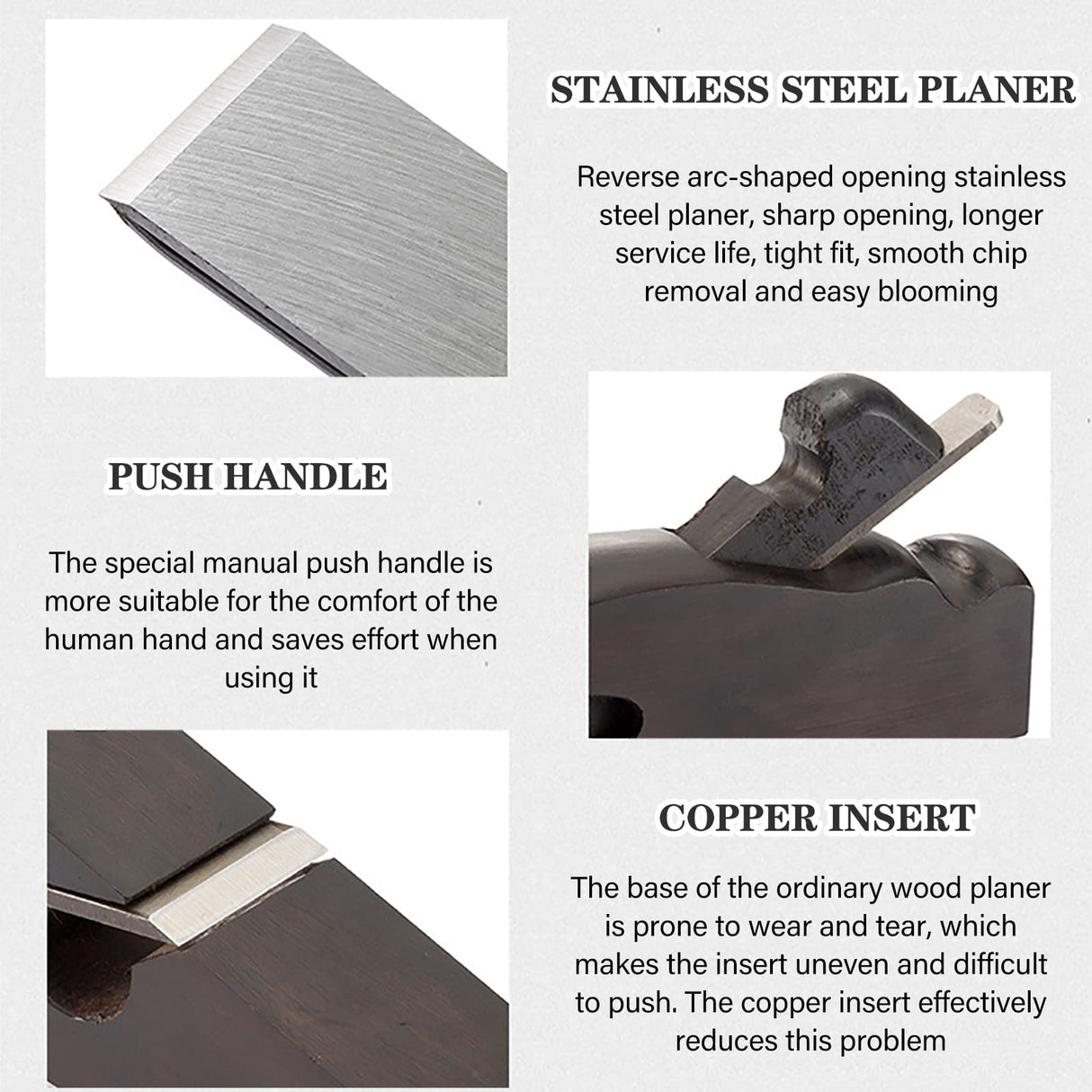 Woodworking Plane,6.1 × 3 ×1.5inches Hand Plane Planer,Planing Woodcraft Tool,65 Manganese Blade,Sharp And Durable,for Cutting, Polishing And Jectse