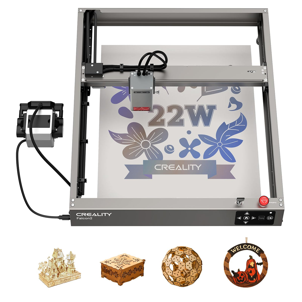 Creality Laser Engraver 22W Output, 120W High Power Laser Engraving Machine CNC, DIY Laser Cutter and Engraver Machine for Metal and Wood, Paper, Creality