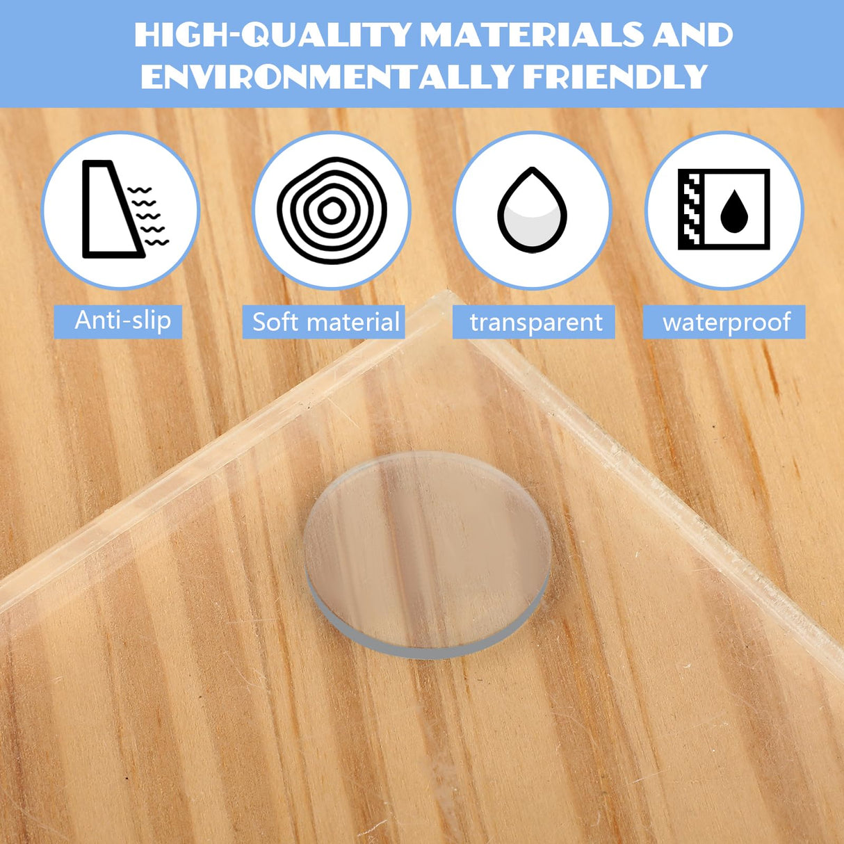 40PCS 25mm Glass Table Top Bumper, Anti Slip Pads Rubber Glass Table Top Grippers Silicone Rubber Pads Non-Adhesive Clear Cushioning pad for Dining, Teaaha