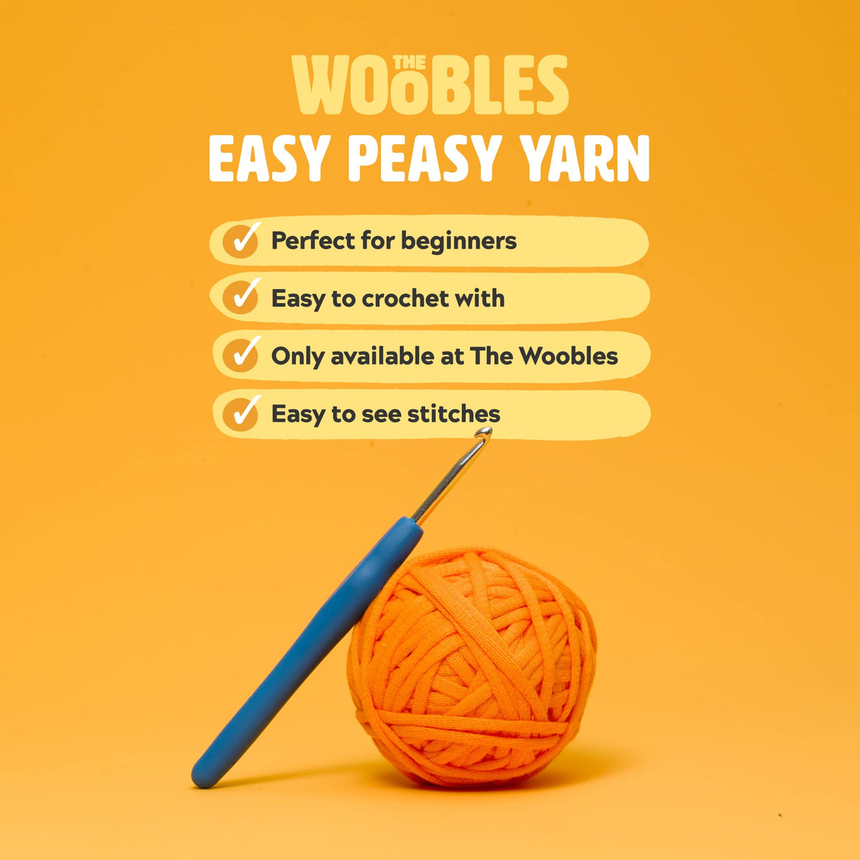 The Woobles Beginners Crochet Kit with Easy Peasy Yarn as seen on Shark Tank - with Step-by-Step Video Tutorials - Pierre The Penguin The Woobles