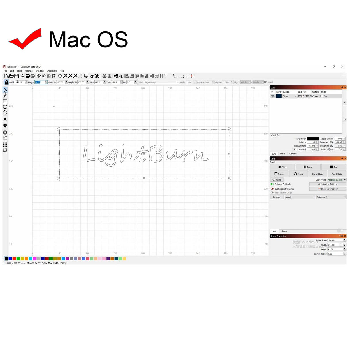 Lightburn Software - Gcode License Key, for Most Diode Laser Engravers On The Market Comgrow