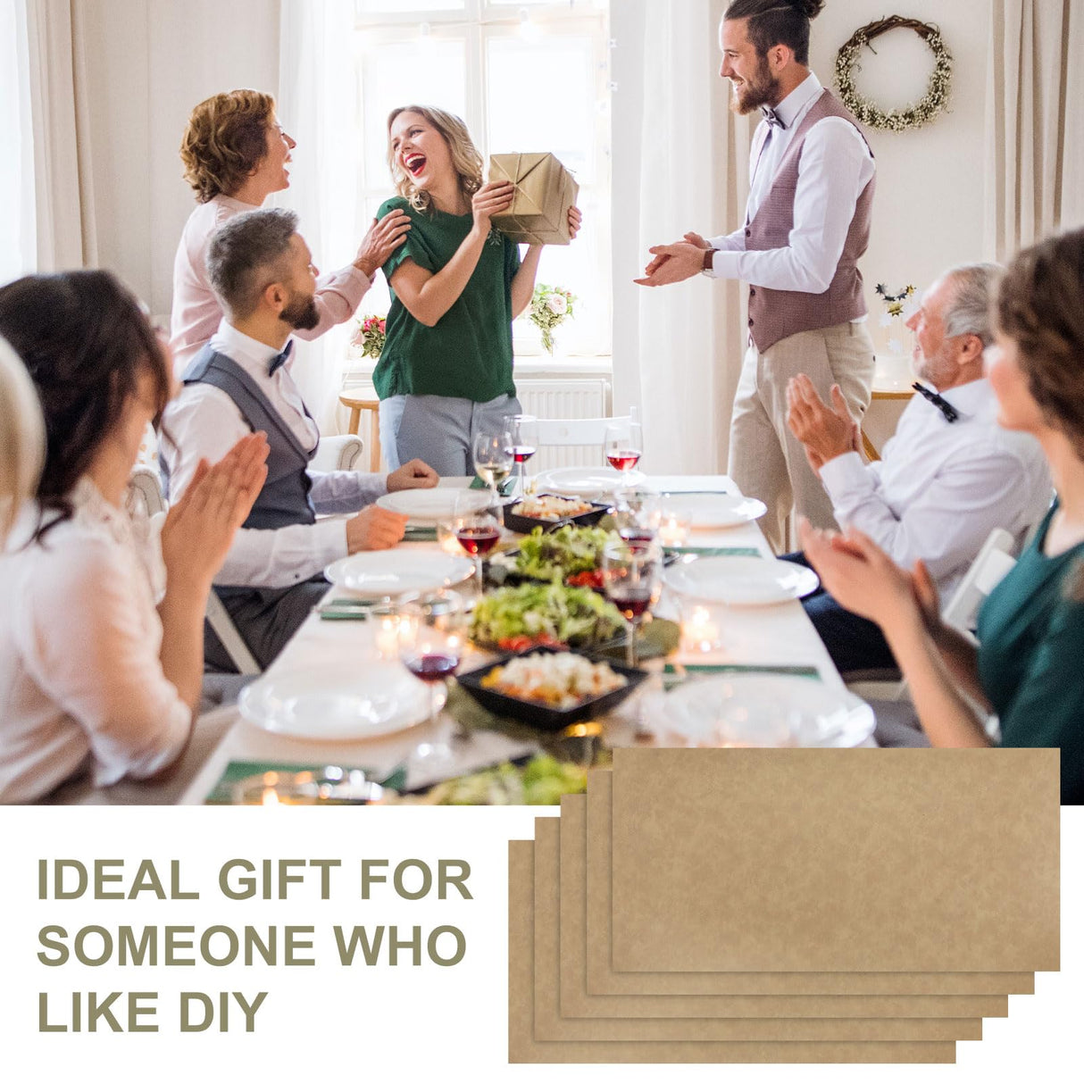 Huhumy 5 Pieces Laserable Leather Sheets 12 x 24 Inch Leatherette Sheets Brown Laser Leather Laser Engraving Supplies for Laser Engraving Art Craft Huhumy