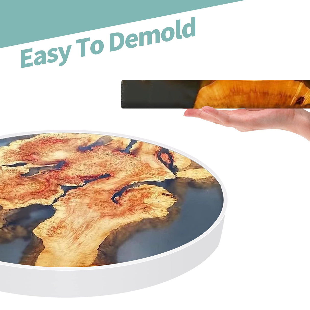 Extra Large Resin Table Mold, 12 Inch Round Silicone Epoxy Resin Molds for River Table, DIY Crafts,Cutting Board, Desktop Decoration Vehipa