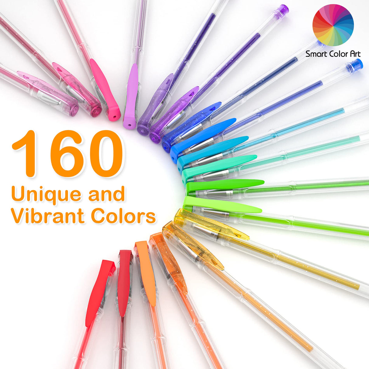 320 Pack Gel Pens Set, Smart Color Art 160 Colors Gel Pen with 160 Refills for Adult Coloring Books Drawing Painting Writing Smart Color Art