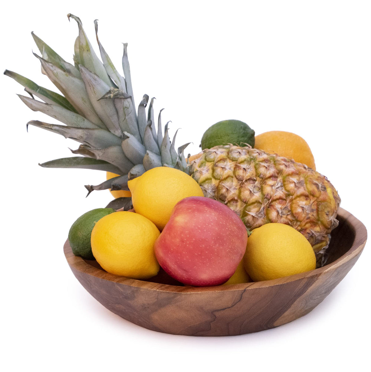 ANDALUCA Rustic Teak Wood Hand Carved Organic Bowl (11"-12" Diameter) ANDALUCA