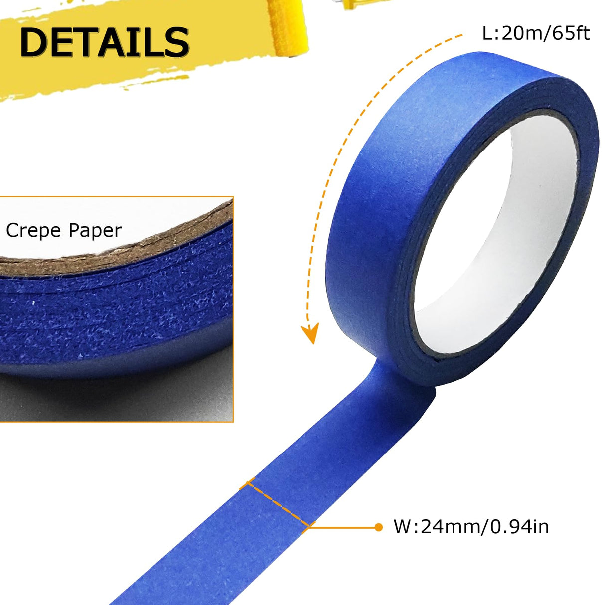 4PCS Premium Blue Painters Tape, Paint Tapes, Masking Tape for DIY Crafts & Arts, Painting Tape with Adhesive Backing, Easy Removal Painter's Wall SmaringRobot