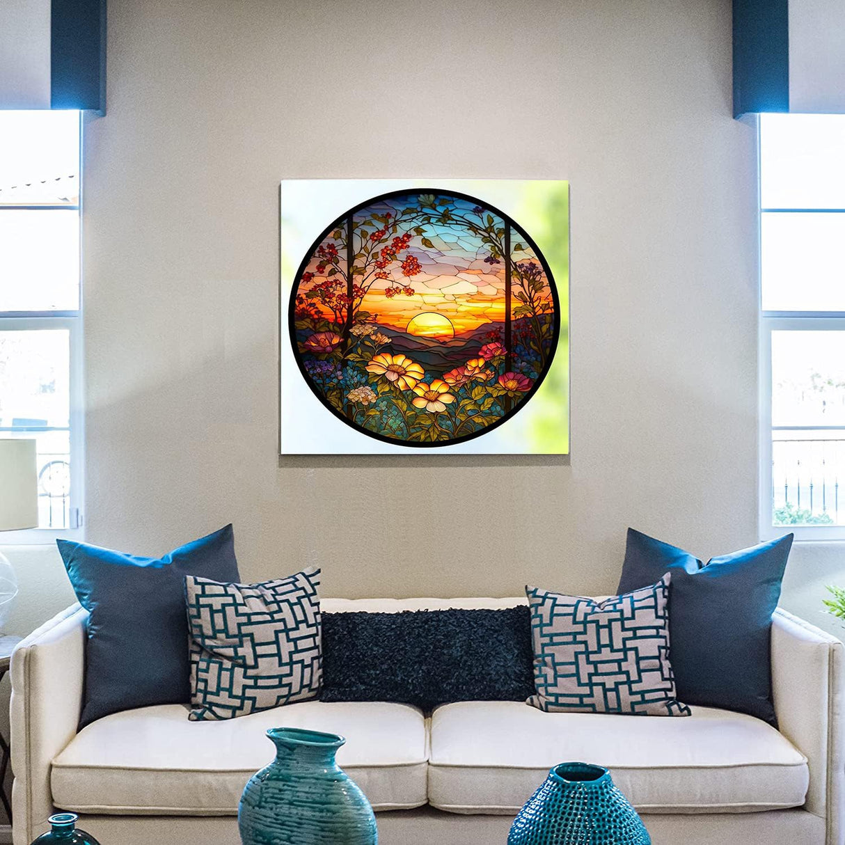 KTHOFCY 5D DIY Diamond Painting Kits for Adults Kids, Stained Glass Sunflower Full Drill Embroidery Cross Stitch Crystal Rhinestone Paintings KTHOFCY