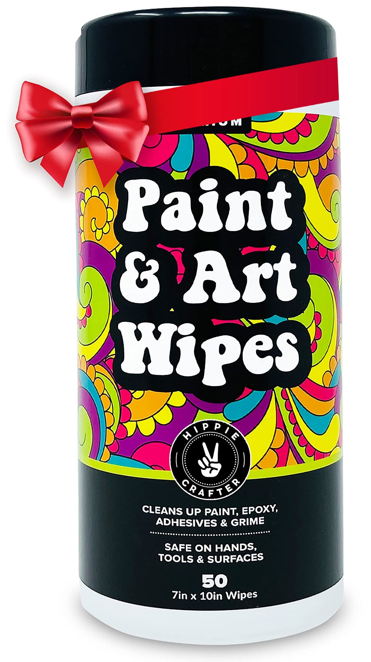 Paint & Art Wipes Paint Remover Wipes Cleaner Epoxy Glue Stains Latex, Acrylic Hand Cleaner and Plastic, Metal or Wood Surfaces, Floors, Brushes, HIPPIE CRAFTER