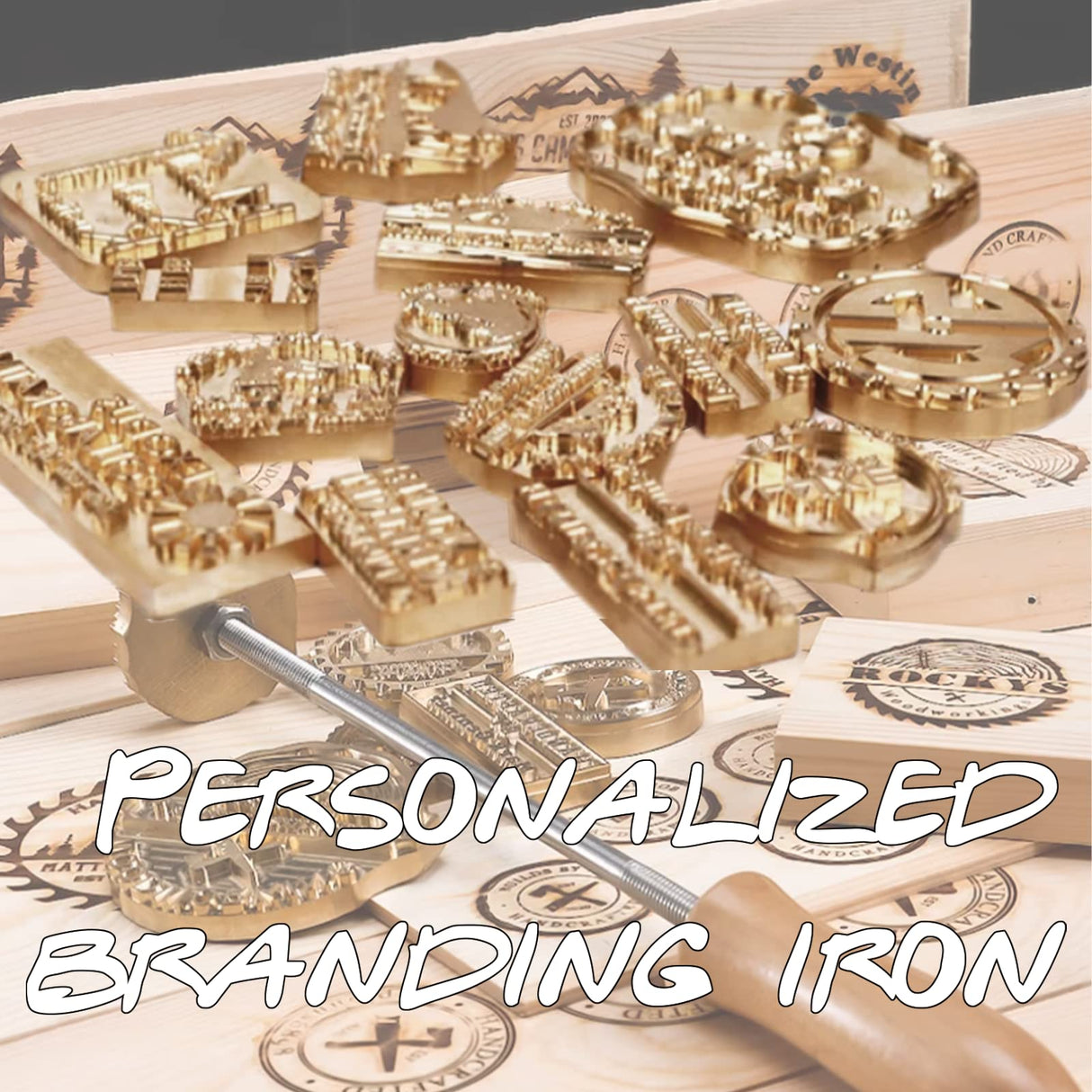 Custom Branding Iron Stamp for Wood, Leather, and More - Personalised Logo Maker ubjva