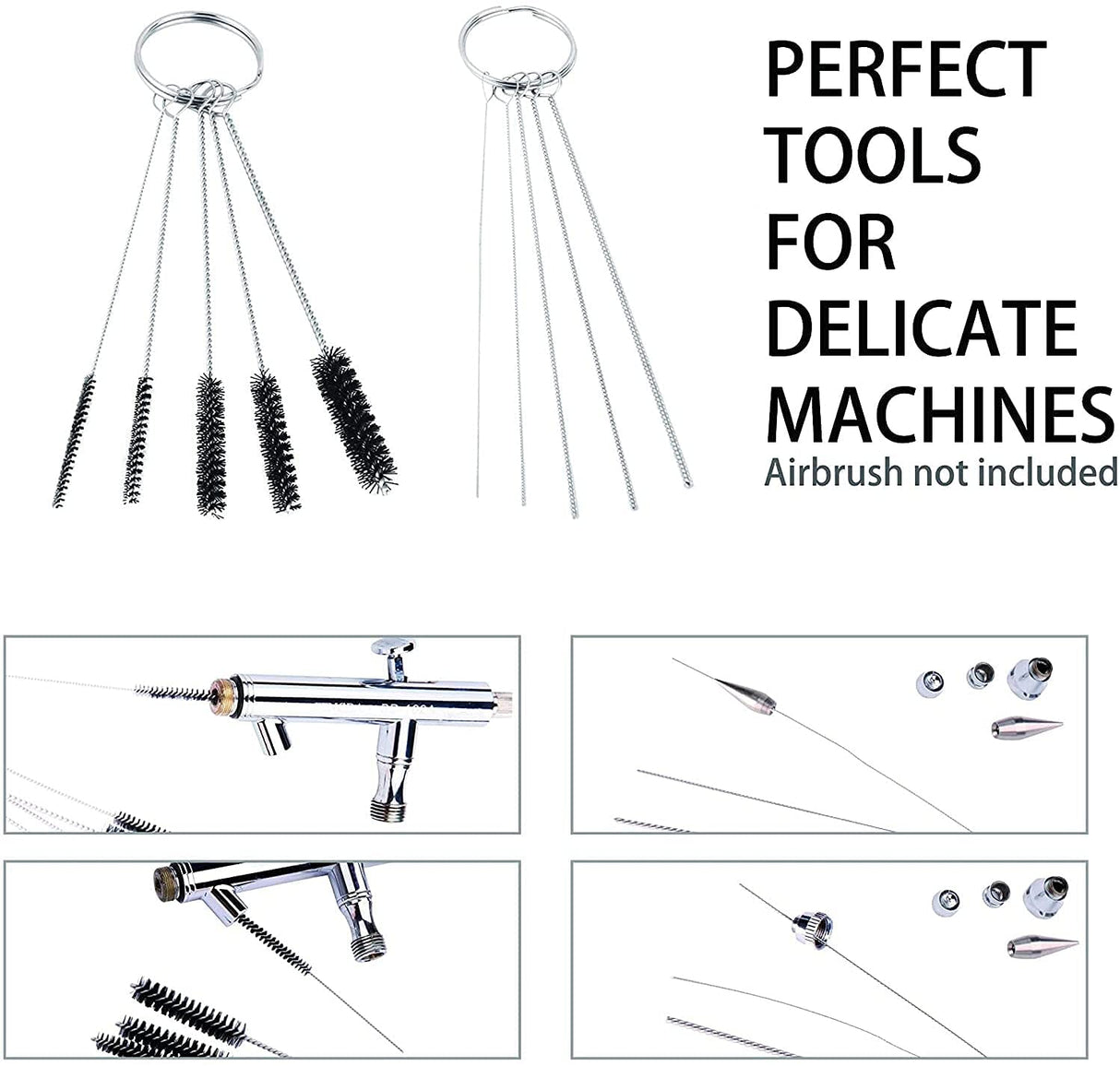 ABEST 3 Set Airbrush Spray Cleaning Repair Tool Kit Stainless steel Needle Brush Set ABEST