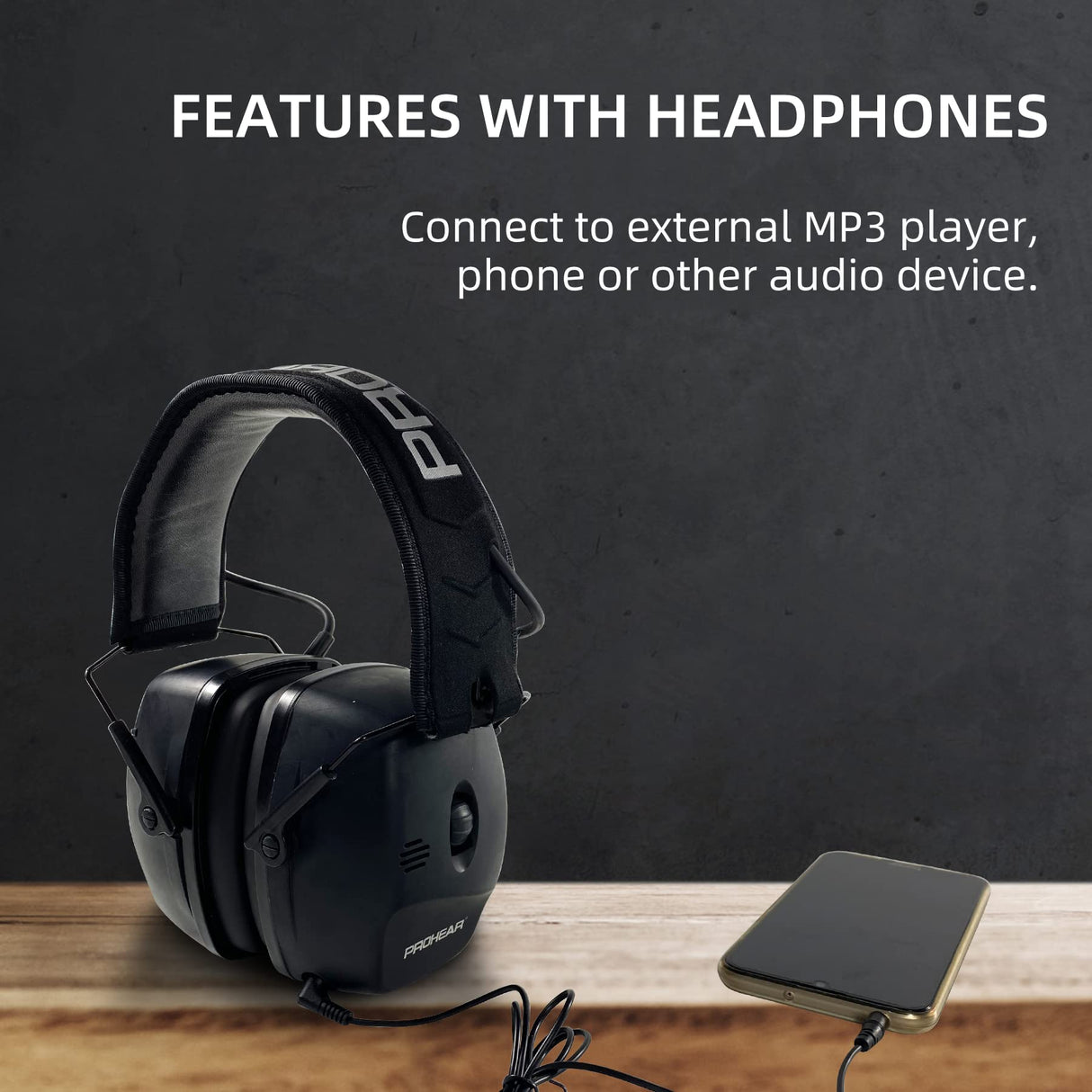 PROHEAR 056 Electronic Shooting Ear Protection Muffs, NRR 30dB Noise Reduction for Gun Range, Sound Amplification Earmuffs for Hunting PROHEAR