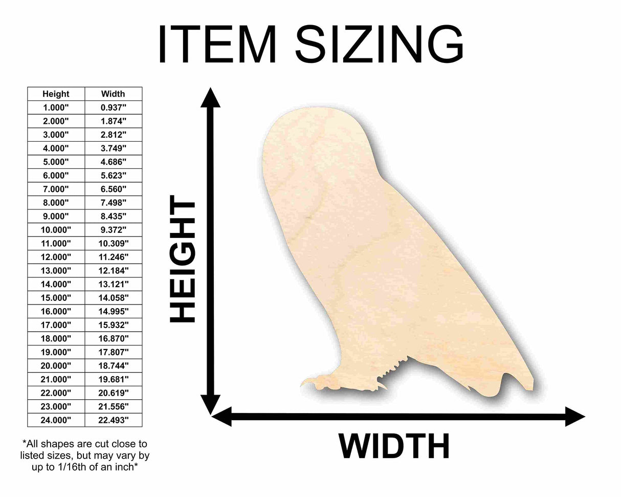 Unfinished Wood Owl Woodland Wildlife Silhouette - Craft- up to 24" DIY 10" / 1/8" 24 Hour Crafts
