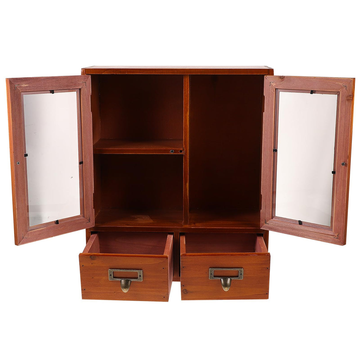 Rustic Wooden Wall Storage Cabinet - Vintage Style Hanging Organiser for Kitchen or Bathroom Holibanna