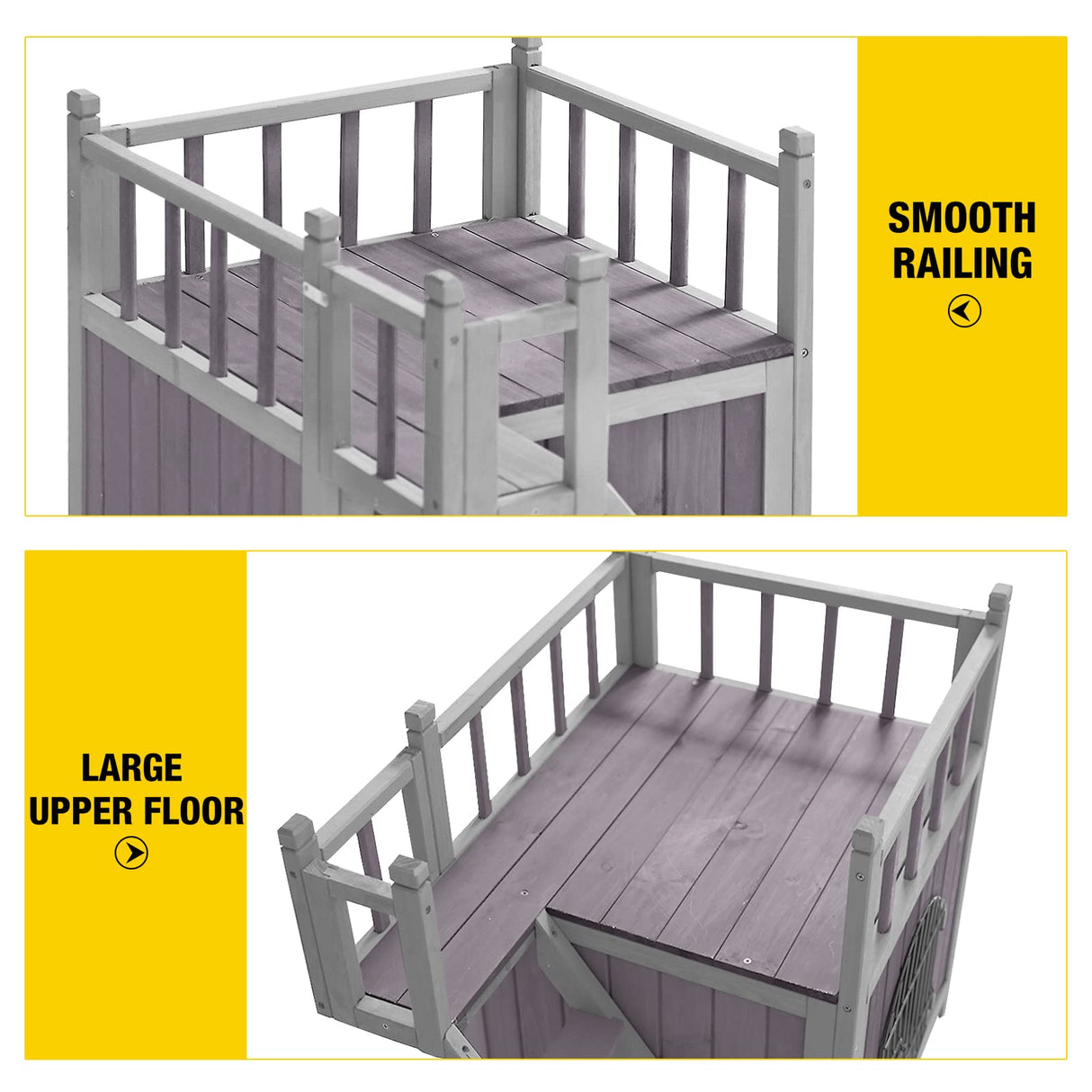 Aivituvin Dog House Feral Cat House Outdoor and Indoor,Pet Houses with Stairs,2 Storys Aivituvin