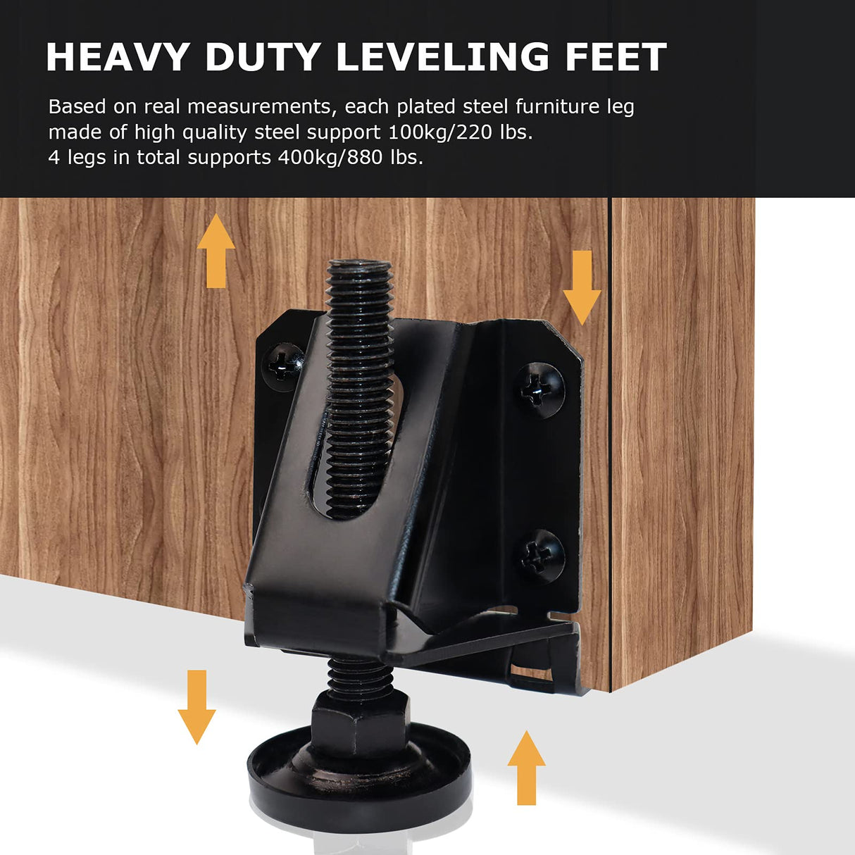 LOSCHEN 8PCS Heavy Duty Adjustable Leveling Feet for Furniture,Hexagon Nuts Lock Furniture Legs Levelers,for Table, Cabinets, Workbench,Shelving LOSCHEN