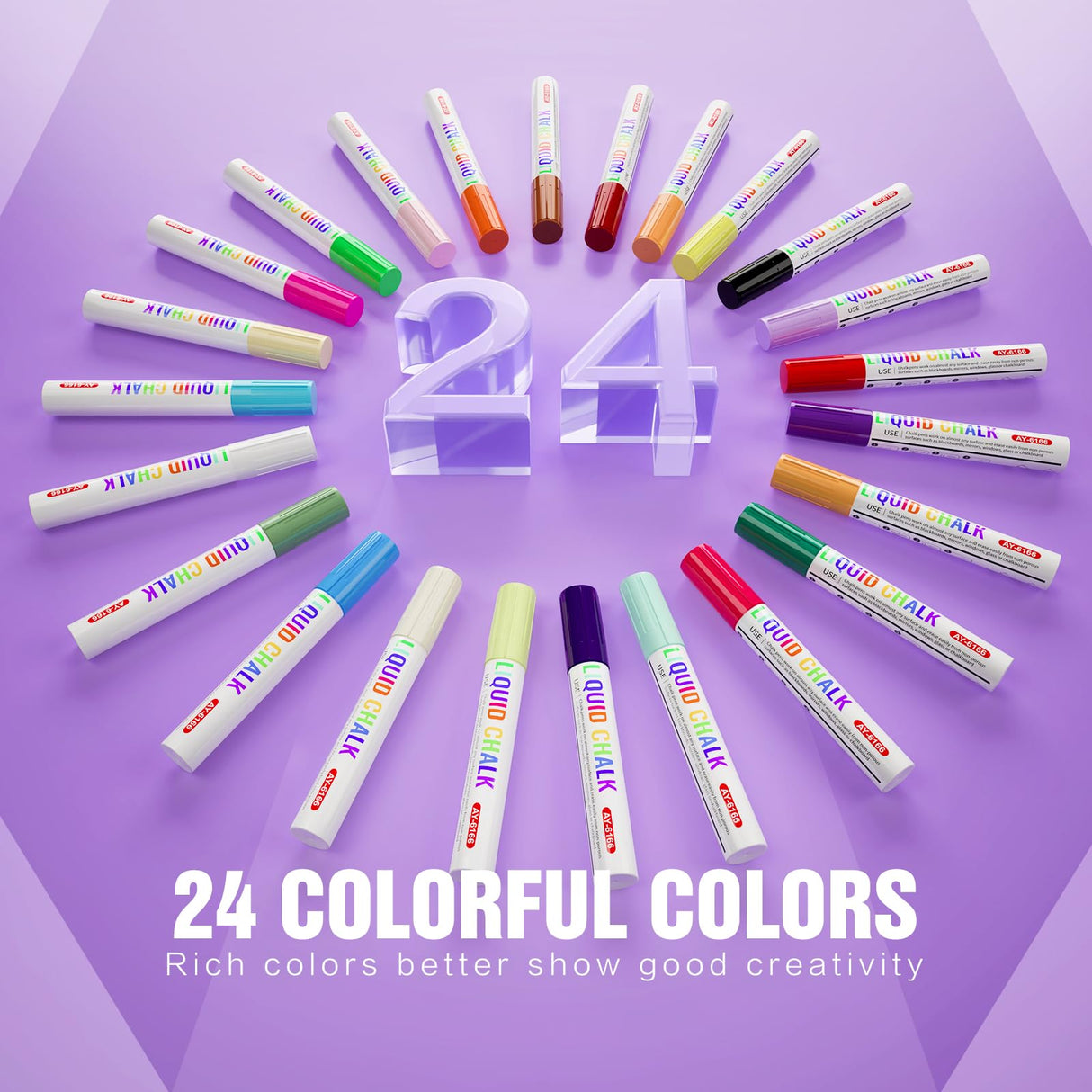 IJIANG Bundle Liquid Chalk Markers Set, 24 Pack Liquid Chalk Markers & 5 Pack White Chalk Markers Pens IJIANG