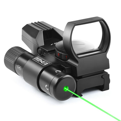 Pinty Red Dot Sight with Integrated Green Laser Sight, Laser Class IIIA, Laser Output Less Than 5mW
