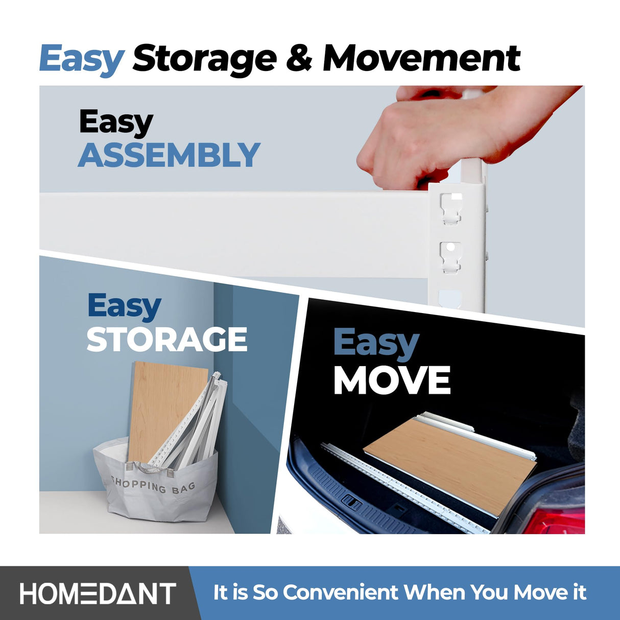 HOMEDANT 5 Tier Laminated White Metal Shelving Unit Adjustable Garage Storage Utility Rack Heavy Duty Shelves Organization Multipurpose Shelf HOMEDANT