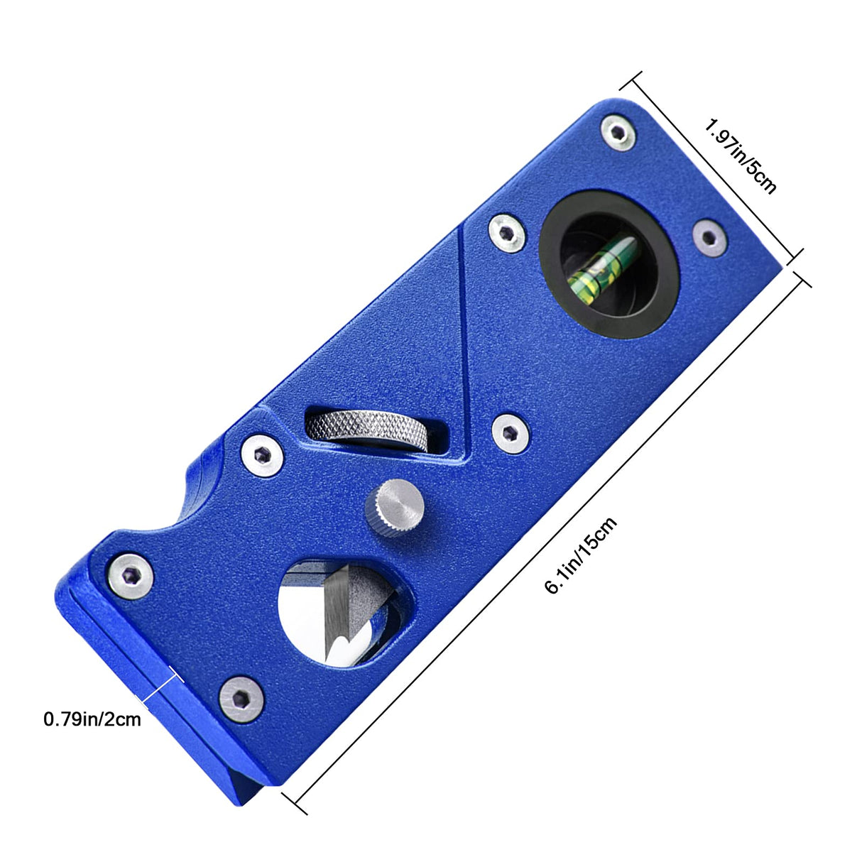 Chamfer Plane, Woodworking Handheld Chamfer Planer with Cutter Heads, Quick Edge Corner Flattening Tool with Auxiliary Locator, Metal Manual Block dcvbny