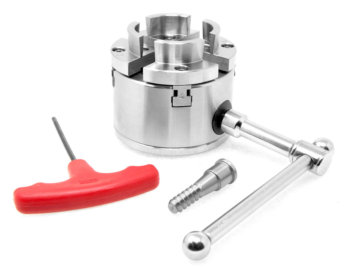 WEN LA4275 2.75-Inch 4-Jaw Self-Centering Keyed Lathe Chuck Set with 1-Inch x 8TPI Thread WEN