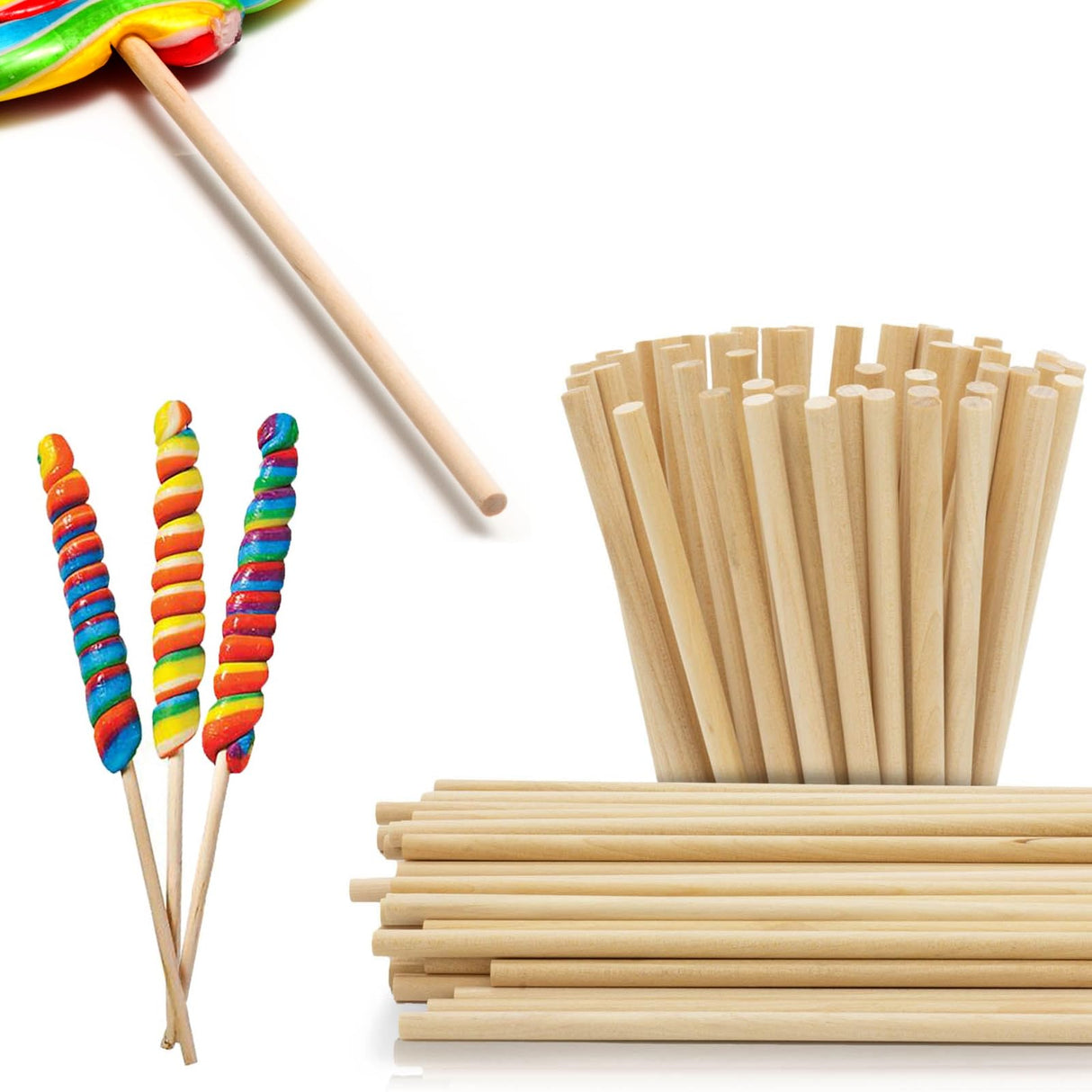Perfect Stix - WED120-50 Wooden Lollipops and Cake Dowel Rod, 1/4" Diameter x 12" Length (Pack of 50) Perfect Stix