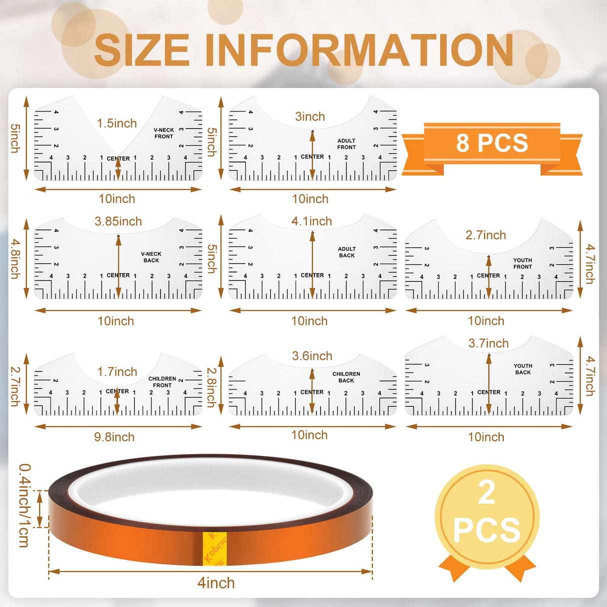 Tatuo 4 Pcs Heat Press Pillow 4 Size Heat Pressing Transfer Pillow 4 Heat Press Pillow Mat Kits 2 Pcs Heat Resistant Tape 8 Pcs Tshirt Ruler Guide Tatuo