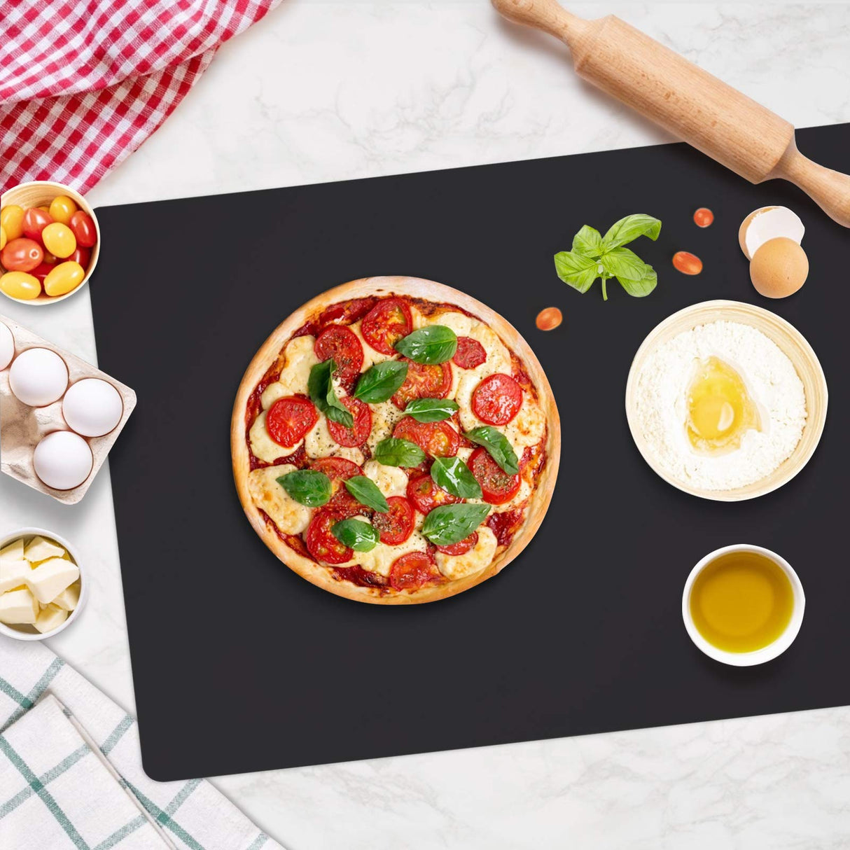 Gartful Silicone Mats for Kitchen Counter, Large Silicone Countertop Protector 25" by 17", Nonskid Heat Resistant Desk Saver Pad, Multipurpose Mat, Gartful