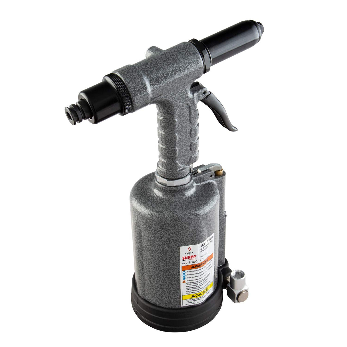 SUNEX TOOLS SX1819T, Heavy Duty Rivet Gun, Sets 3/16” and ¼” Rivets, 3690 lbs Traction Power, Nose Pieces Included, Forged Aluminum Handle, Storage Sunex Tools