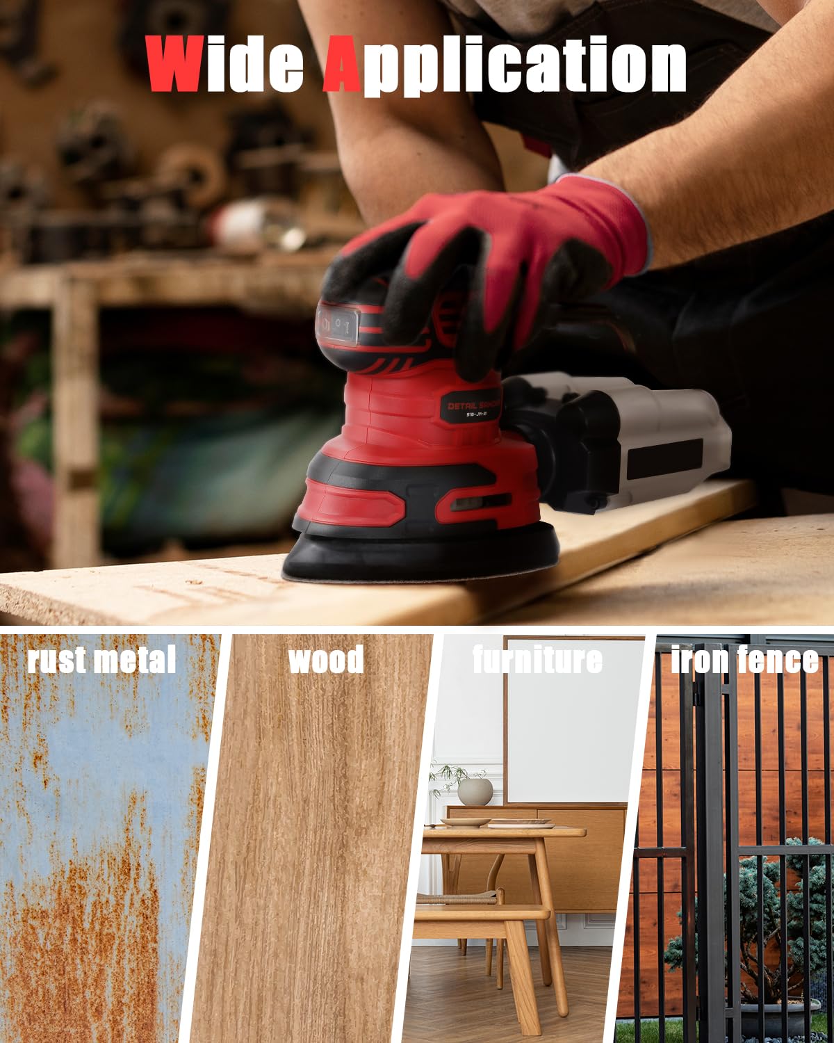 Electric Sander, 220W Detail Sander 13000 OPM Compact Power Sander with Dust Collector 1.6Amp Hand Sander with 20PCS Sanderpapers for Wood Vistreck