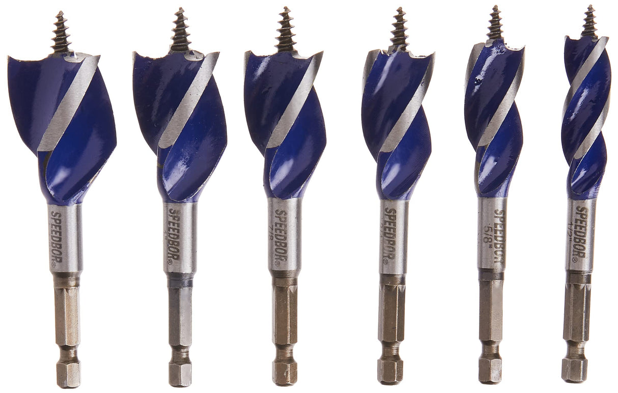 IRWIN SPEEDBOR Drill Bit Set for Wood, 4-Inch, 6-Piece (1877239) IRWIN