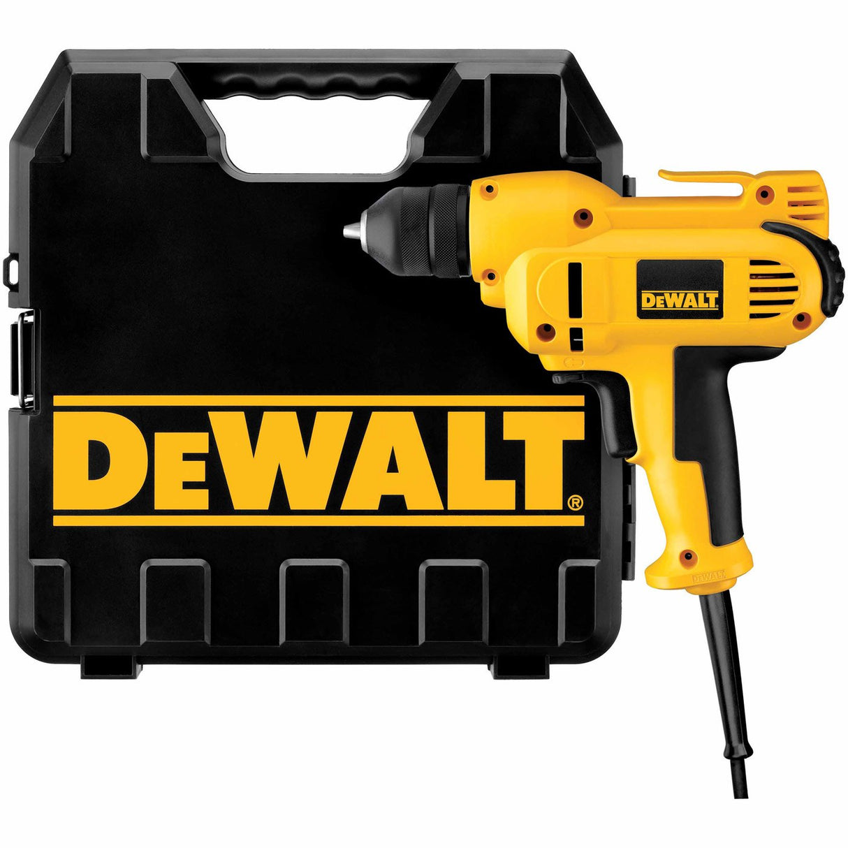 DEWALT Drill, 8.0-Amp, 3/8-Inch, heavyduty Variable Speed Trigger, Mid-Handle Grip for Comfort, Corded (DWD115K ),Yellow DEWALT