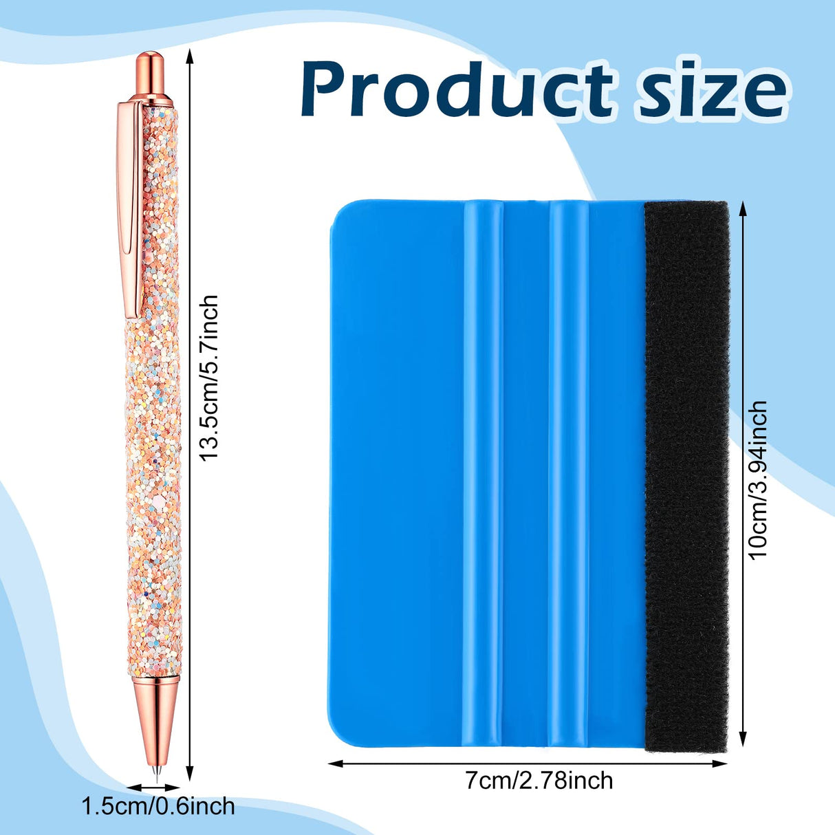 Weeding Tools for Vinyl 2 Pieces Craft Vinyl Weeding Pen Point Retractable Pin Pen Air Release Pen Glitter Weeding Pen with 2 Pieces Felt Squeegees Zhehao