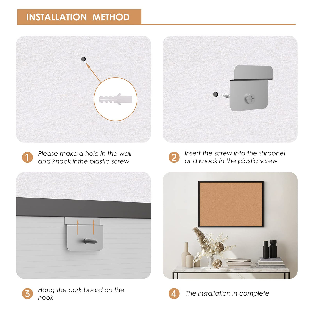 Board2by Cork Board Bulletin Board 36 x 48, Black Wood Framed 4x3 Corkboard, Office Board for Wall Cork, Large Wall Mounted Notice Pin Board with 18 Board2by