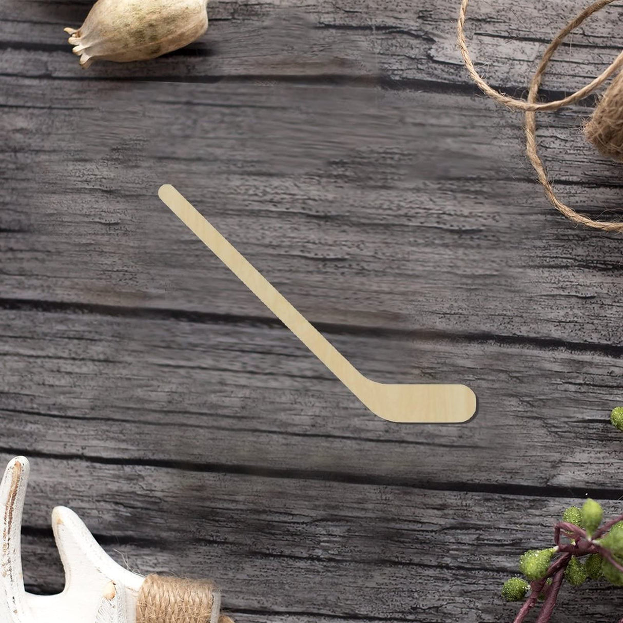 Hockey Stick Wood Craft,Unfinished Wooden Cutout Art,DIY Wood Sign, Inspirational Farmhouse Wall Plaque,Rustic Home Decor for Grandpa Papa Dad Arupkeer