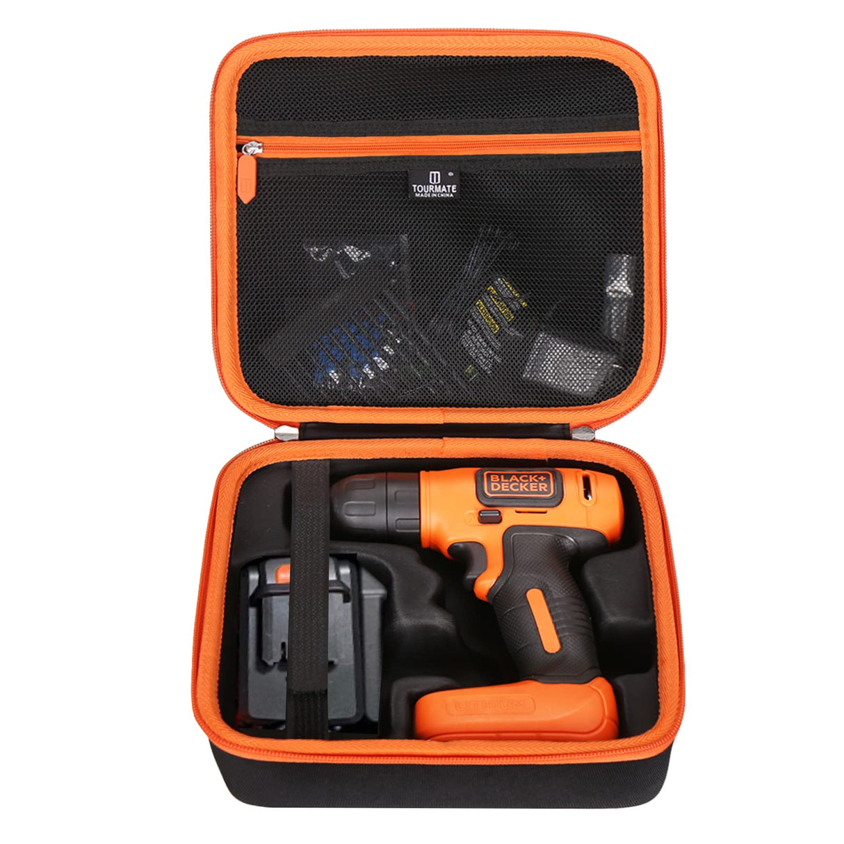 Tourmate Hard Travel Case for BLACK+DECKER 8V MAX* Cordless Drill with 43 Piece Accessories (BDCD8HDPK) / GardenJoy Cordless Power Drill Set with Tourmate