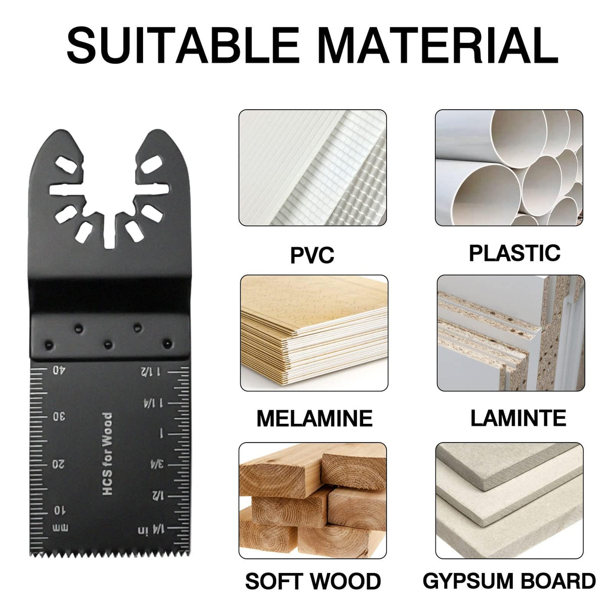 TrivdPro 100Pcs Oscillating Tool Blades Professional Universal Oscillating Saw Blades Wood Multitool Blades Compatible with Dewalt, Milwaukee, TrivdPro