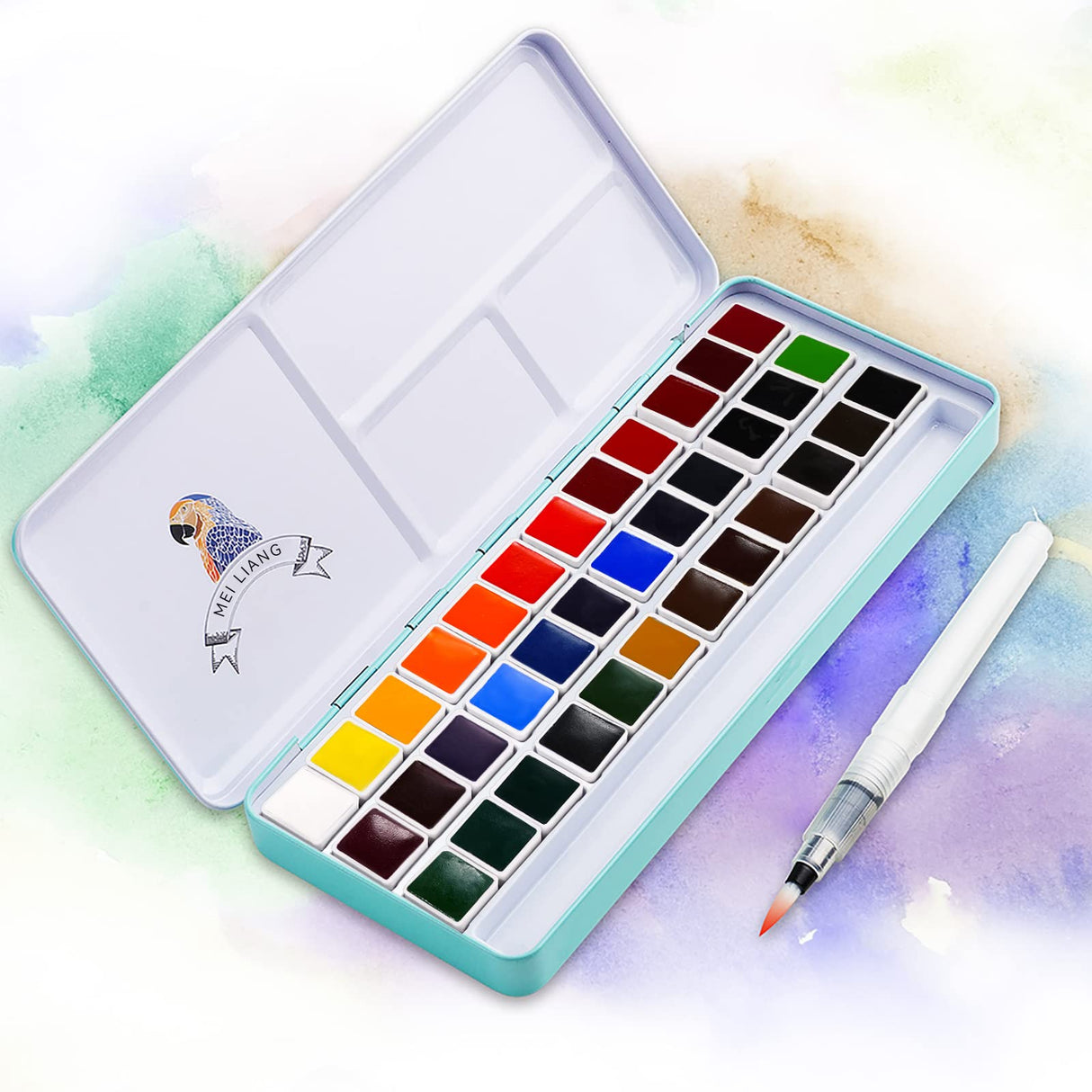 Bundle of MeiLiang Watercolor Paint Set, 36 Vivid Colors in Pocket Box with Arrtx 30 Colors Acrylic Paint Pens for Rock Painting LIGHTWISH