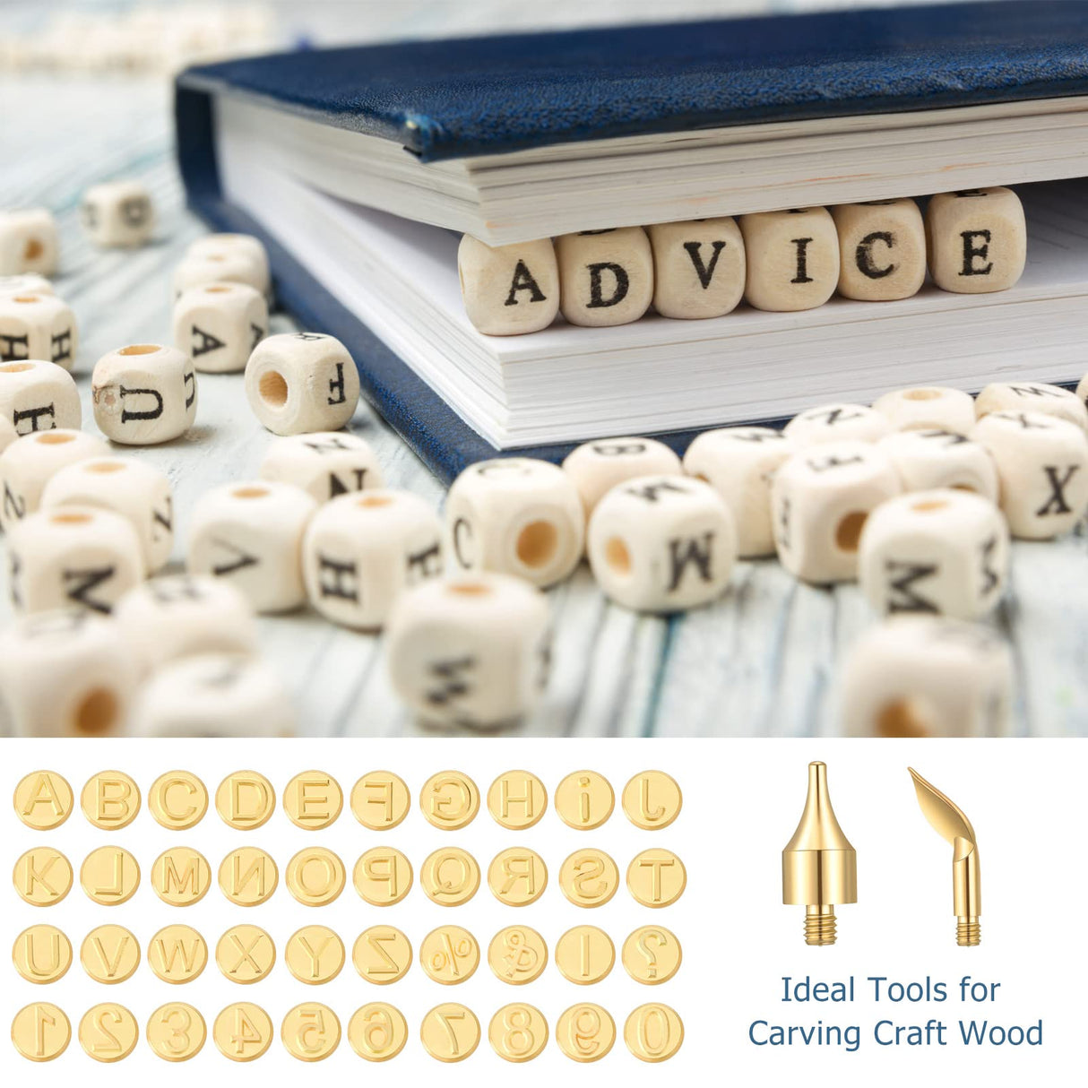 43 Pieces Wood Burning Tip Set Including Letter Number Symbol Wood Burning Tip Wood Burning Alphabet Tips Alphabet Number Template for DIY Embossing Lothee