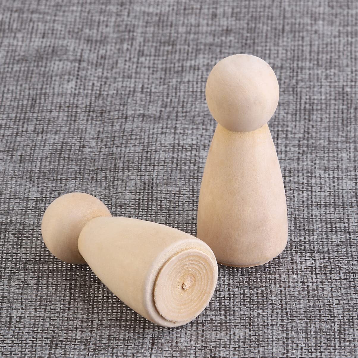 Ciieeo 10pcs DIY Plain Blank Wooden Peg Dolls Unfinished Wooden Peg Dolls Decorative Peg Doll for DIY Arts and Crafts Ciieeo