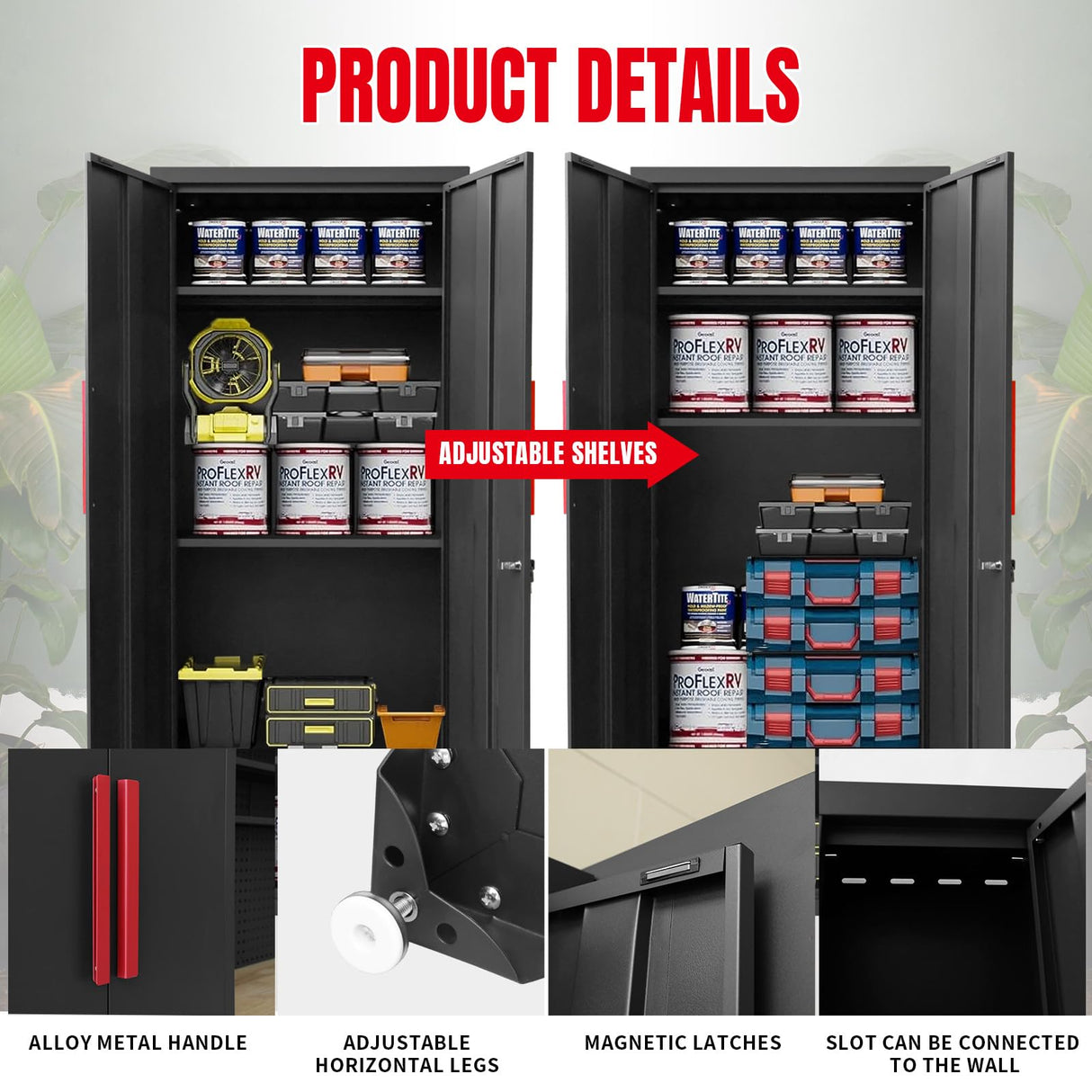 GSTANDARD Cabinets Storage System, Includes Drawers, Rolling Chest and Pegboard-Perfect for Organizing Garage and Tools 8 Piece Gabinets Set, 18.58" GSTANDARD