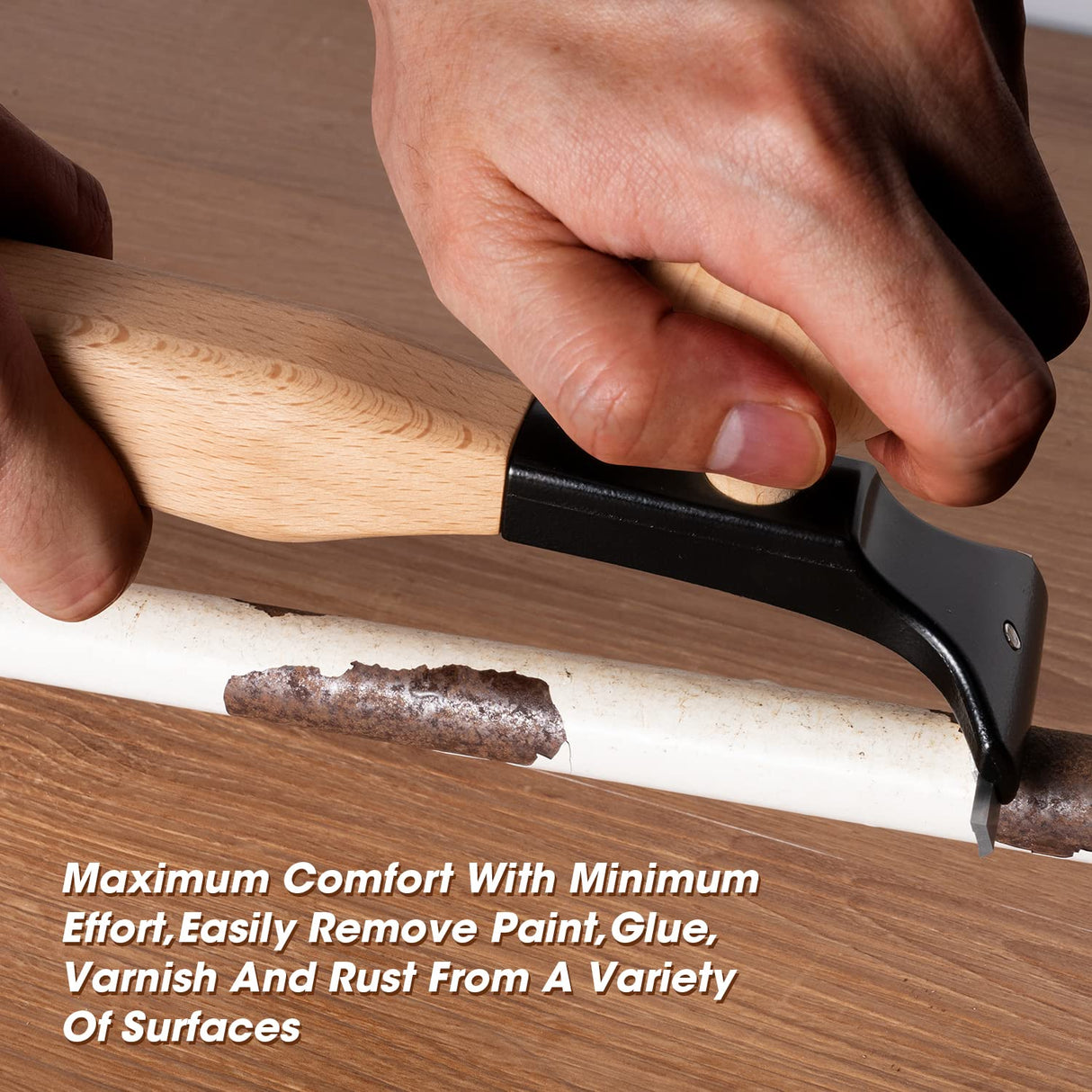 Premium Ergonomic Scraper – 2.5-inch YG10 Carbide Blade – Comfortable Beech Wood Handle – Multi-Surface Use – Professional Quality Tool for Paint, Hazztoll