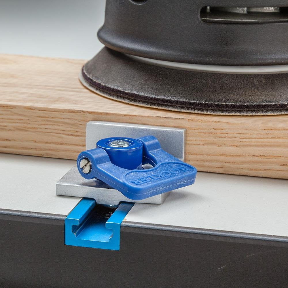 Rockler Inline Track Stop for T Track System – Durable Aluminum T Tracks Woodworking Stop features Low-Profile Knobs - T-Track Stop Measure 1-1/2'' x ROCKLER