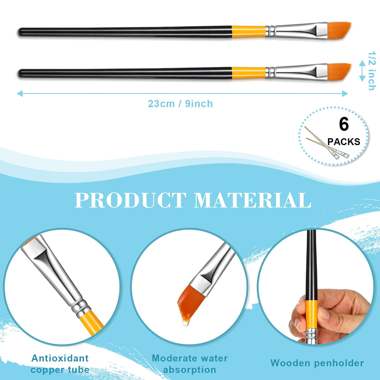 Paint Brush Acrylic Paint Brushes Angled Flat Art Paint Brush Set Small Artist Paint Brushes for Acrylic Craft, Watercolor, Oil, Gouache, Face Body Containlol
