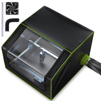 BROVR Laser Engraver Enclosure with Exhaust Fan, Pipe, LED Light, Fireproof Laser Enclosure for Most Laser Cutter, Laser Accessories Effectively